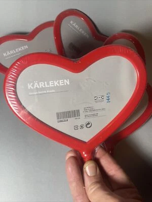 Marco de fotos corazón rojo plástico IKEA Karleken 8" x 7" ¡NUEVO! San Valentín envuelto Foto 1 de 4
