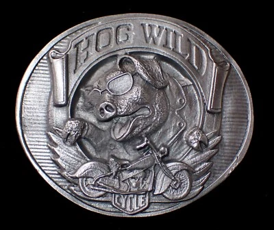 ¡CERDO SALVAJE! CINTURÓN MOTERO HEBILLA CON PELTRE CERDO SISKIYOU NUEVO Foto 1 de 2