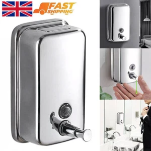 Premium Wall Mounted Stainless Steel Soap Dispenser for Bathroom Kitchen Hotel - Picture 1 of 13