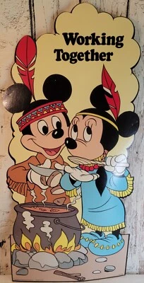 Indio Mickey Minnie Mouse Nativo Americano Cartón Decoración Maestro Acción de Gracias Foto 1 de 4