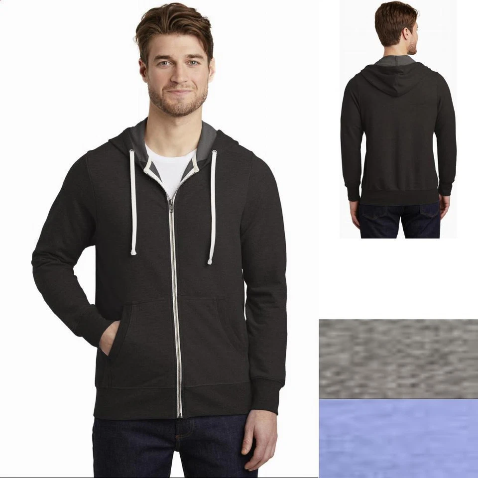 District ® Perfect Tri ® French Terry Full-Zip Mens Hoodie DT356 Sizes XS-4XL - Image 1 of 1