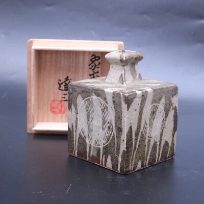 0617a Tatsuzo Shimaoka Japanese Mingei Mashiko ware pottery Vase ｗ/Box - Image 1 of 4