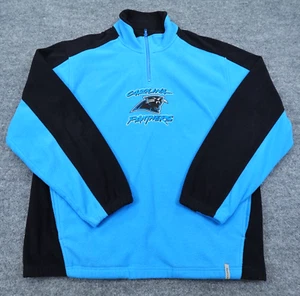 Carolina Panthers Jacket Mens Large Black Pullover Fleece Sweater Quarter Zip - Picture 1 of 10