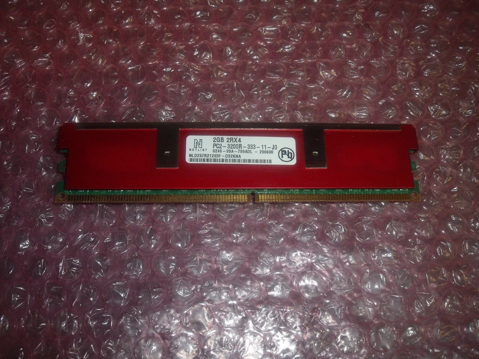 Netlist NLD257R21203F-D32KNA  2GB 2RX4 PC2-3200R 400MHZ ECC Server Memory - Image 1 of 1