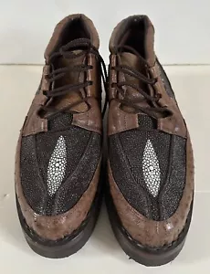 NEW Max Leather * Brown Exotic Leather Shoe / Boot * Men's * US 11 1/2 * UK 46 - Picture 1 of 6