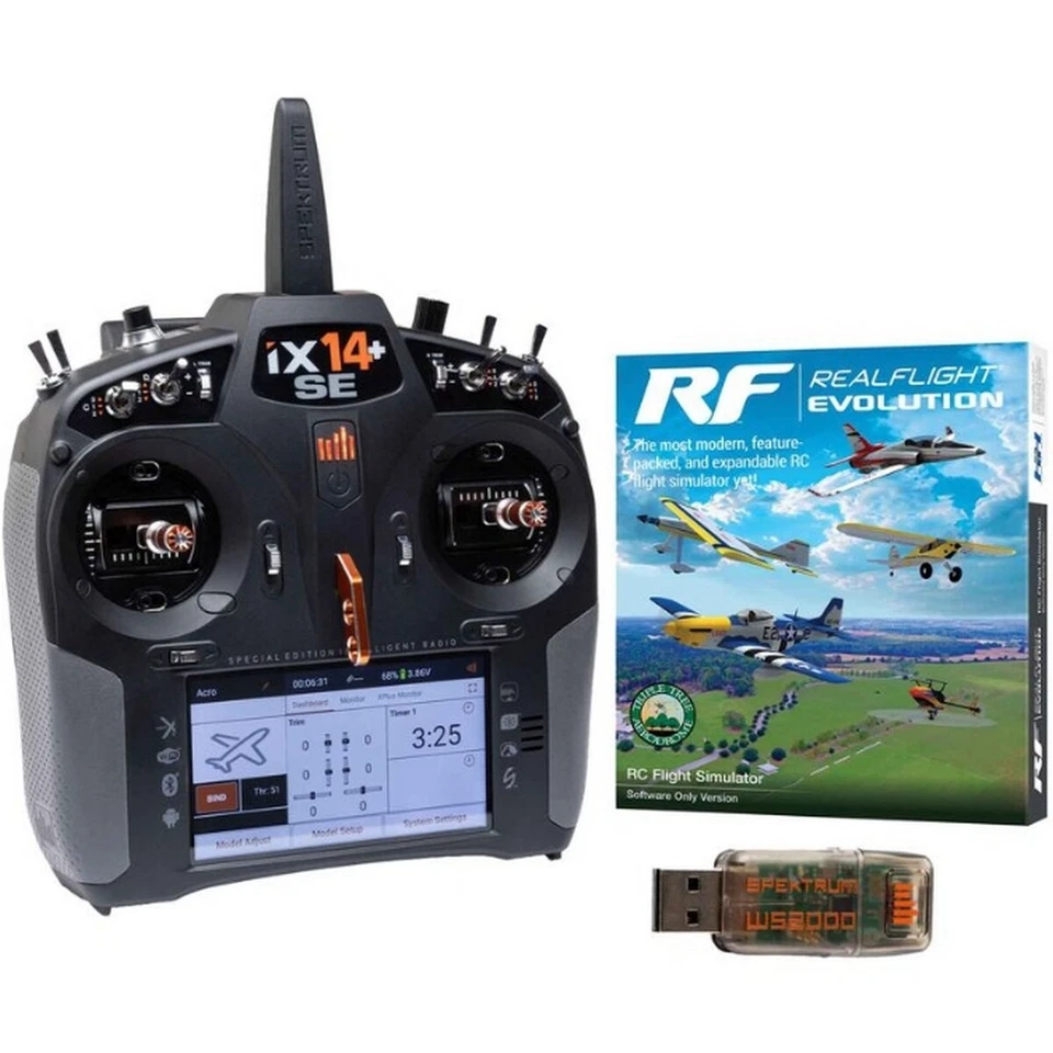 Spektrum SPMR14020EUC iX14+ SE 20-Channel DSMX Transmitter RealFlight Combo - Bild 1 von 1