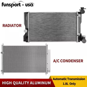 Radiator + AC Condenser for 2009-2019 Toyota Corolla 1.8L Automatic Transmission - Picture 1 of 8