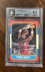1986 FLEER BASKETBALL #7 CHARLES BARKLEY RC BGS 8.5 WITH 3 MINT 9 SUBGRADES ~~ - Picture 1 of 2