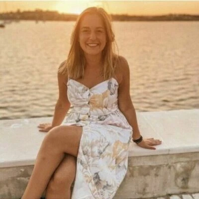 H&M Lino Mezcla Vestido Crema Pastel Floral Flor Midi Tiras Verano Carne 10 38 - Imagen 1 de 4