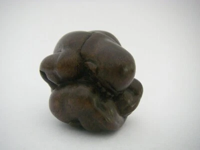 XIXe Ø35mm / H:3cm /  ancien netsuke bouddha pleureur en bois - Photo 1/4