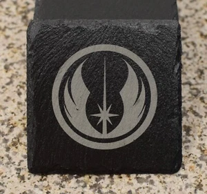 Star Wars Slate Stone Engraved Design 4" Square Coasters Jedi Rebels Empire - Picture 1 of 11