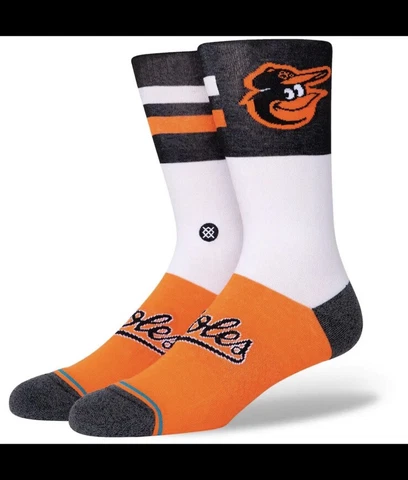 Orange/Black Baltimore Orioles Mascot MLB Baseball Infiknit Socks Size LG Cover