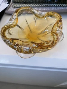 Vintage Murano Glas Schale Gold - Bild 1 von 4