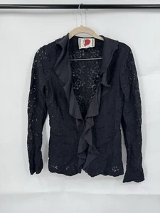 Free People Top Damen 4 schwarz Spitze Y2K Academia Fairy Grunge Whimsigoth Retro - Bild 1 von 8