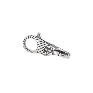 Sterling Silber Fleur-de-lis Lilie Blume Doppelkopf Karabinerverschluss #99254 - Bild 1 von 3