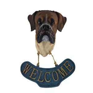 Boxer Dog Bust Welcome Wall Hanging Sign Home Decor - Picture 1 of 6