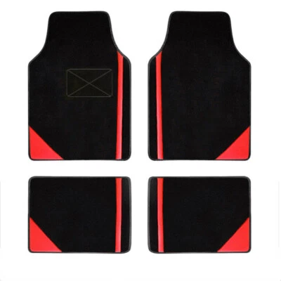 Car Floor Mats for Volvo TypeB Liner Carpet Suede Type3 Black Red - Image 1 of 4