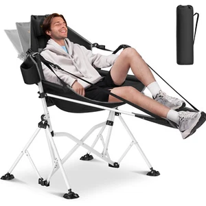 Hängematte Campingstuhl mit abnehmbarer Fußstütze tragbar Outdoor Schaukelstühle - Bild 1 von 9