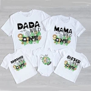 Dad Mom Sister Brother Baby Look Outfits T-shirt One Birthday Family Tops - Picture 1 of 7