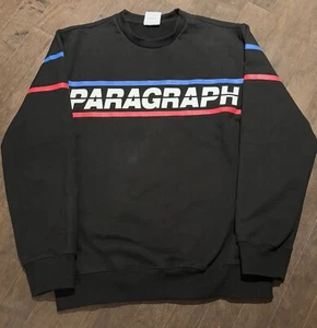 Paragraph Men’s Medium Black Red Blue Stripe Spell Out Sweater Crewneck - Picture 1 of 7