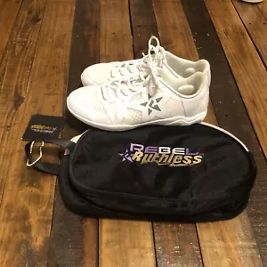 Zapatos de Baile Deportivos Rebeldes Despiadados Alegría Blancos con Estuche de Transporte Talla 11 - Imagen 1 de 10