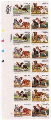 Scott #2101a (2098-2101) Dogs (Retrievers) Plate Block of 16 Stamps - MNH PC#5 - Image 1 of 2