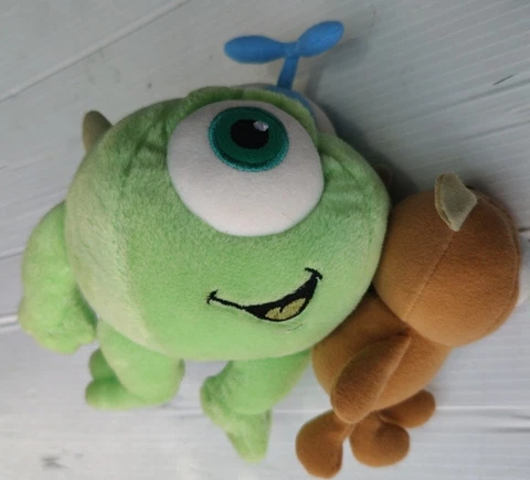 MONSTERS INC disney store 7" MIKE & 4" Little Mikey BUDDY stuffed character toy Cover