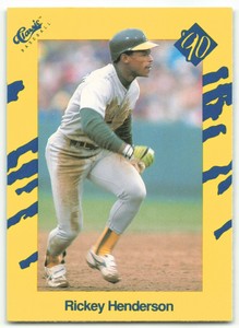 1990 CLASSIC YELLOW RICKEY HENDERSON OAKLAND ATHLETICS #T27