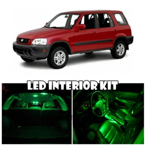 For 95-01 Honda CRV CR-V Green LED Full Package Map Dome Trunk License Plate 6pc - Picture 1 of 1