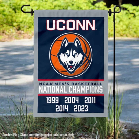 Connecticut Huskies UCONN 5 Time College Basketball National Champions Garden Cover