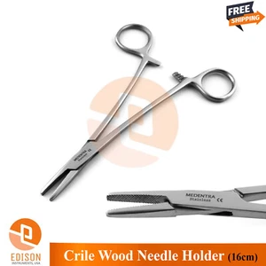 Surgical Crile-Wood Needle Holder 16cm Dental Orthodontic Suture Clamps Forceps - Picture 1 of 4