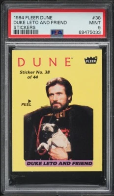 1984 Fleer Dune Stickers Duke Leto And Friend #38 PSA 9  PSA POP 1 - none higher - Image 1 of 2