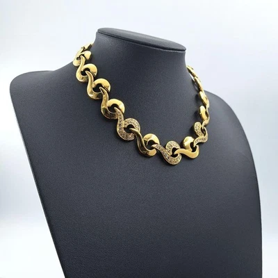 Auténtico Collar Givenchy Circonita Oro Joya Logo Excelente Estado Foto 1 de 4