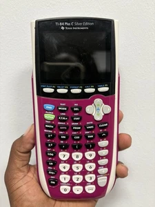 Texas Instruments Graphing Calculator TI-84 Plus C Silver Edition Pink Cover - Picture 1 of 3