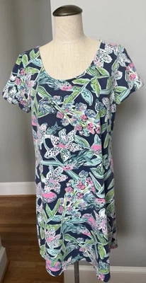 Lilly Pulitzer - Vestido Feminino Camiseta Tammy Sway This Way - Azul/Colorido - Tamanho G - Imagem 1 de 4