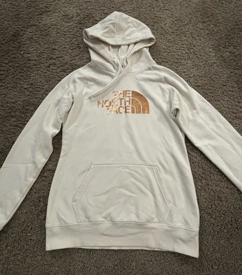 Sudadera con Capucha Pullover The North Face para Mujer - Crema/Dorado Talla Pequeña ¡BONITA! Foto 1 de 4