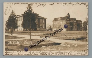 RPPC McKinley Schule EL DORADO KS Eldorado Kansas Vintage Echtfoto Postkarte - Bild 1 von 2