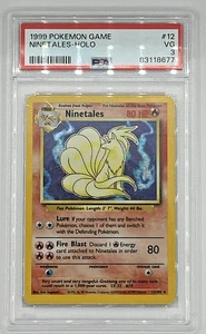 1999 POKEMON BASE SET UNLIMITED #12 NINETALES-HOLO PSA 3 - Picture 1 of 2