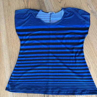 Mangas cortas Suzie para mujer talla XL azul negro estampado de rayas Foto 1 de 4