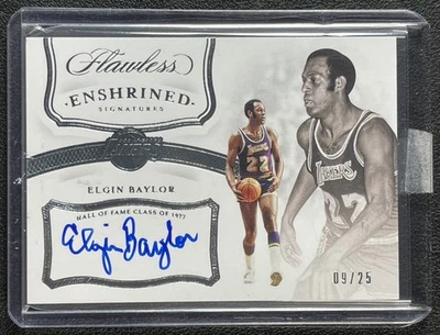 ELGIN BAYLOR 2019-20 PANINI IMPECABLE #ES-EBL FIRMAS CONSAGRADAS AUTOMÁTICO 25/09 Foto 1 de 2