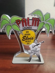 Letrero de Department 56 Palm Lounge que ahora muestra a Elvis Presley #52256 Graceland Vegas - Imagen 1 de 3