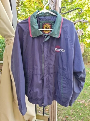 Chaqueta deportiva MV de colección para hombre XL azul marino forrada cremallera completa rompevientos con capucha inclinada/aleta Foto 1 de 4