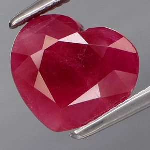 2.36Ct.Museum Gem Top Red Pink Normal Heated Ruby Myanmar HEART Lovely - Picture 1 of 4