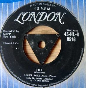 ROGER WILLIAMS TILL 7" SINGLE LONDON (1957) EX++ POP EASY ENGLAND - Picture 1 of 3