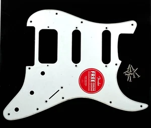 Fender Squier Fat Strat HSS Pickguard White 1 Single-Ply ~ STRATOCASTER w/Screws - Picture 1 of 16