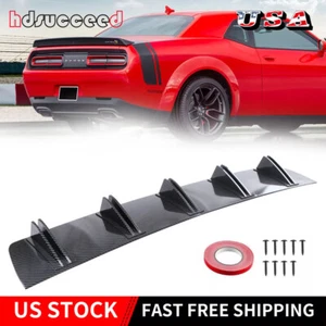 Fits Dodge Challenger 2008-2023 Rear Diffuser Bumper Spoiler Splitter 5 Fins Lip - Picture 1 of 9