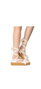 PUMA Fenty x Bow Creeper Sandal 'Cream Espadrille-Style Platform Flats With Bow - Picture 1 of 11
