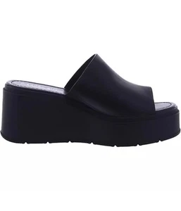 Madden Girl Womens Wiindy Black Wedge Platform Sandals Shoes 9.5 M - BHFO 4206 - Picture 1 of 6