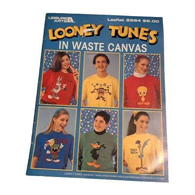 Vintage Leasure Arts Looney Tunes In Waste Canvas Booklet 21 Charts - Image 1 of 4
