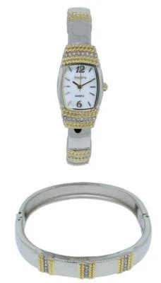 Elgin relógio feminino pulseira de dois tons e conjunto de pulseira combinando EG9091 - Imagem 1 de 2